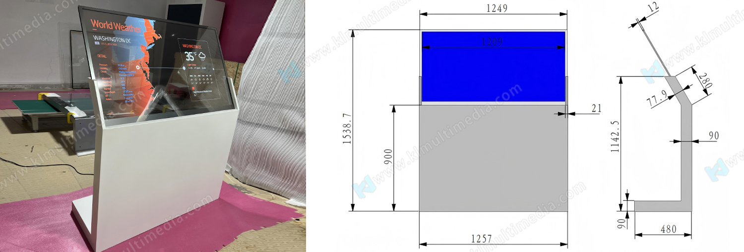55 بوصة مائلة