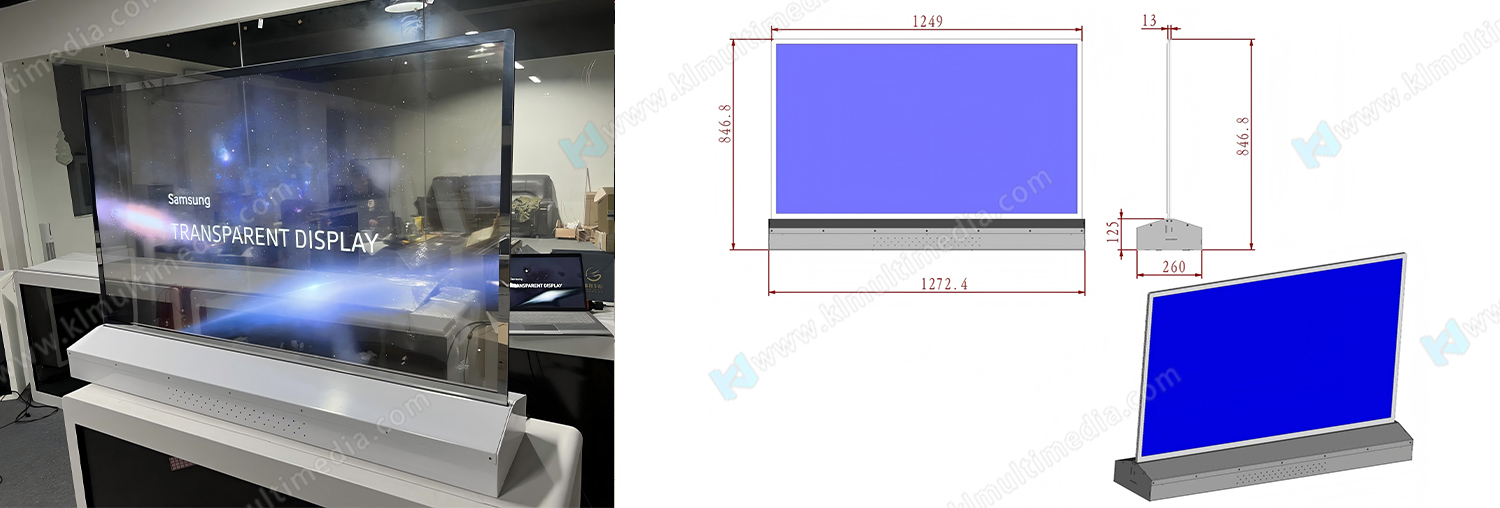 سطح مكتب 55 بوصة شفاف